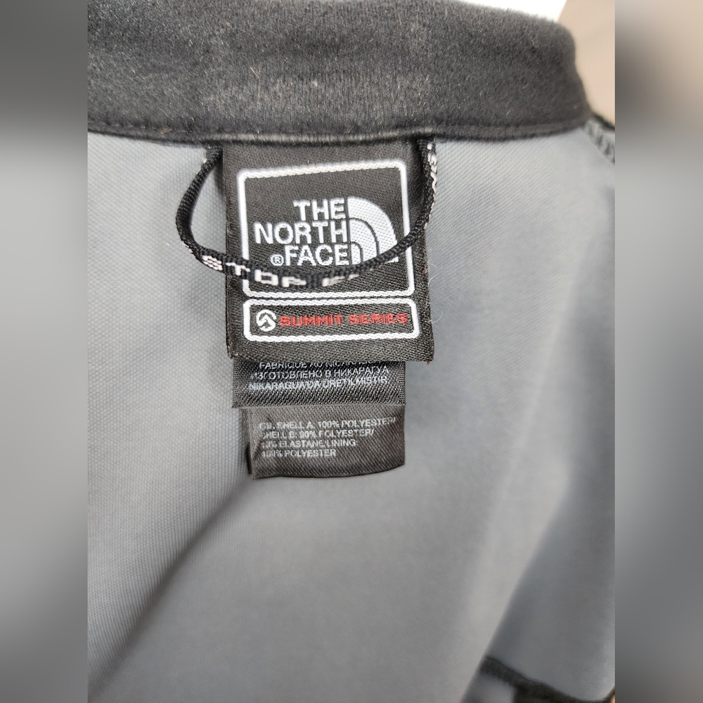North Face Summit Series Women's Med hooded zip up jacket black trimmed in red - Picture 8 of 12